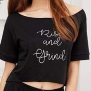 Rise and grind cropped shirt